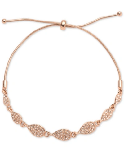 Shop Givenchy Pave Pear-shape Slider Bracelet In Rose Gold