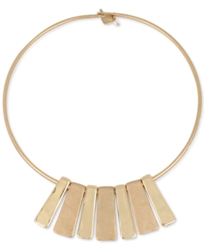 Shop Robert Lee Morris Soho Gold-tone Geometric Bar 16-1/2" Collar Necklace