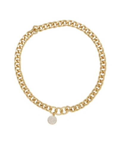 Shop Ettika Crystal Disc Charm Chain Women's Necklace In Gold