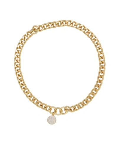 Ettika Women's Crystal Disc Charm 18k Gold-plated Chain Necklace In Gold