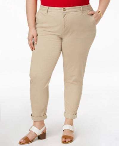 Shop Tommy Hilfiger Th Flex Plus Size Hampton Chino Pants In Khaki