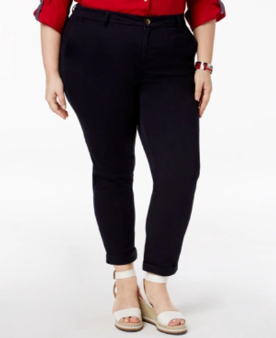 Tommy Hilfiger Th Flex Plus Size Hampton Chino Pants In Navy