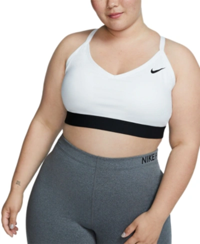 Shop Nike Plus Size Indy Dri-fit Low-impact Sports Bra In White