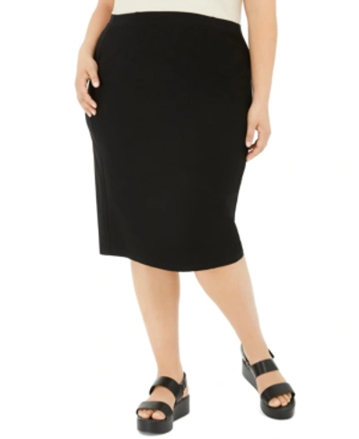 Shop Eileen Fisher System Plus Size High-waist Pencil Skirt In Black