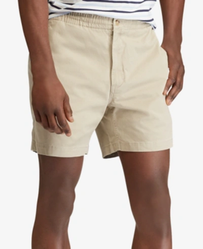 Shop Polo Ralph Lauren Men's Classic Fit Stretch Prepster 6" Shorts In Khaki Tan