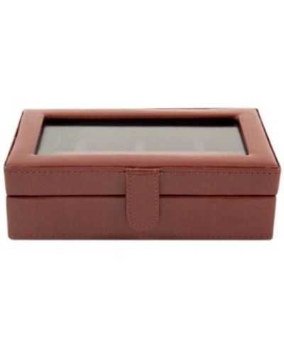 Shop Bey-berk Leather 12-piece Cufflinks Box In Brown