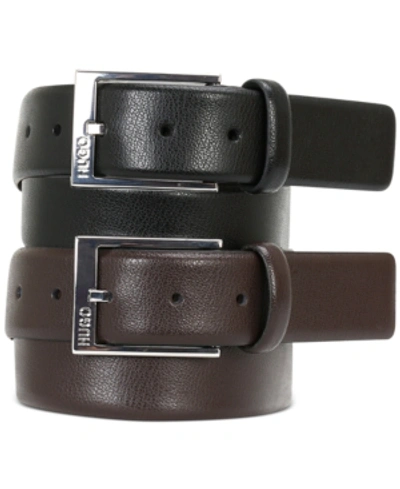 Shop Hugo Boss Men's Gellot Leather Belt In Black