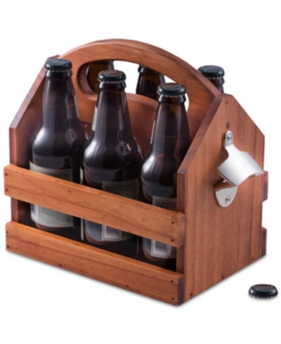Bey-berk 6-pack Wooden Caddy In Wood