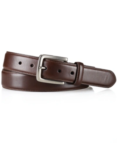Shop Polo Ralph Lauren Belt, Edge-stitched Leather Belt In Tan