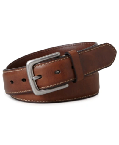 Shop Fossil Aiden Casual Leather Belt In Brown
