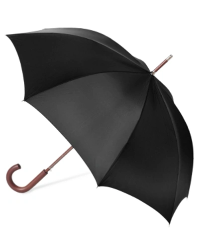 Shop Totes Auto Wooden Stick Umbrella In Black