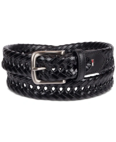 Shop Tommy Hilfiger Men's Fully Adjustable Braided Belt In Black