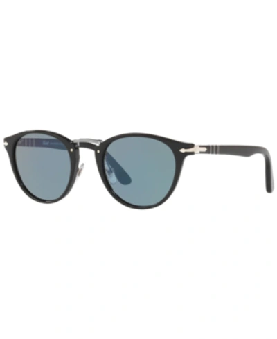 Shop Persol Sunglasses, Po3108s 49 In Black / Light Blue