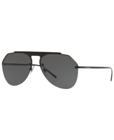 Shop Dolce & Gabbana Sunglasses, Dg2213 34 In Matte Black / Grey