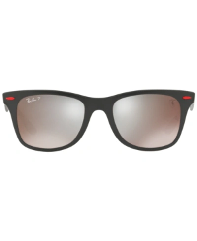 Shop Ray Ban Men's Polarized Sunglasses, Rb4195m Scuderia Ferrari Collection 52 In Matte Black
