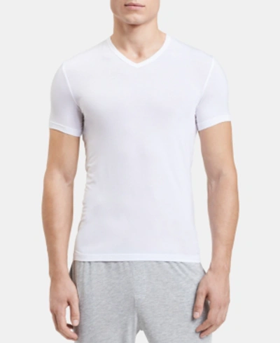 Shop Calvin Klein Men's Ultra-soft Modal V-neck T-shirt In White