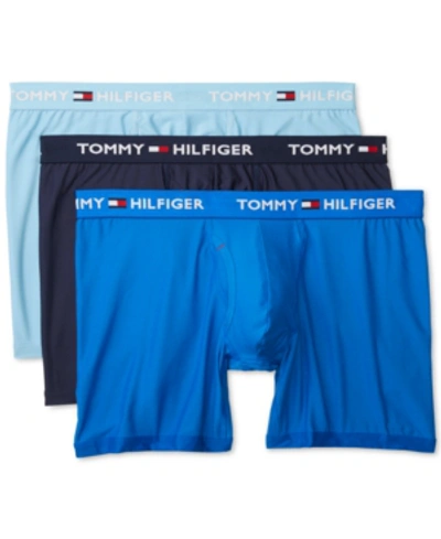 Shop Tommy Hilfiger Men's 3-pk. Everyday Micro Boxer Briefs In Blue Multi