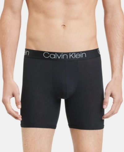 Shop Calvin Klein Men's Ultra-soft Modal Boxer Briefs In Black W/ White Logo