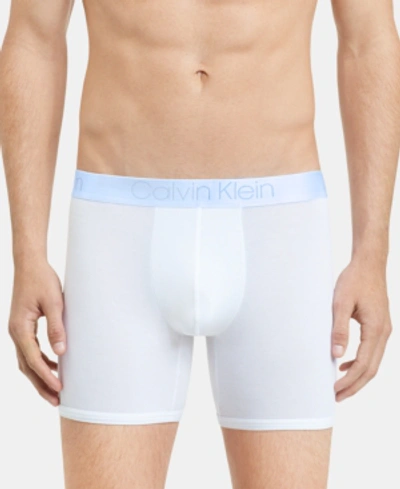 Shop Calvin Klein Men's Ultra-soft Modal Boxer Briefs In White W/ Monument Logo