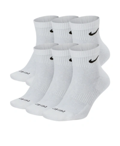 Shop Nike Men's 6-pk. Dri-fit Quarter Socks In White