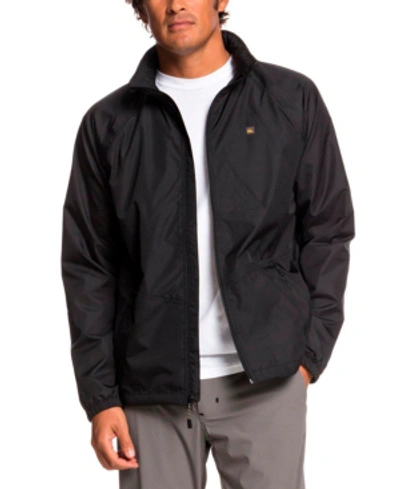 Shop Quiksilver Men's Shell Shock Windbreaker Jacket In Black