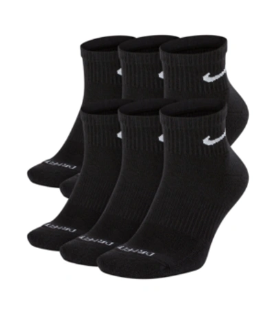 Shop Nike Men's 6-pk. Dri-fit Quarter Socks In Black