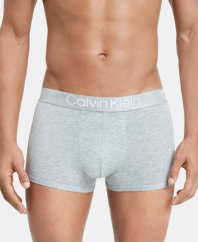 Shop Calvin Klein Men's Ultra-soft Modal Trunks In Grey Heather W/ White Logo