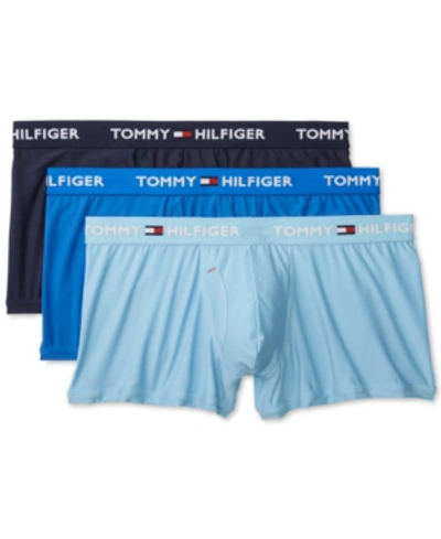 Shop Tommy Hilfiger Men's 3-pk. Everyday Microfiber Trunks In Blue Multi