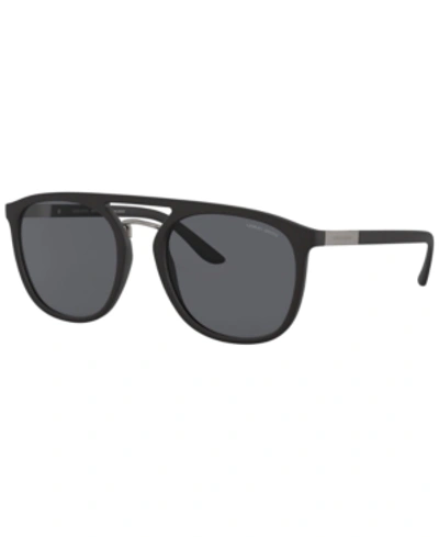 Shop Giorgio Armani Polarized Sunglasses, Ar8118 53 In Matte Black/polar Grey