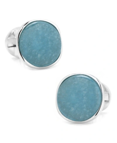 Shop Cufflinks, Inc Sterling Classic Formal Aquamarine Jade Cufflinks In Blue