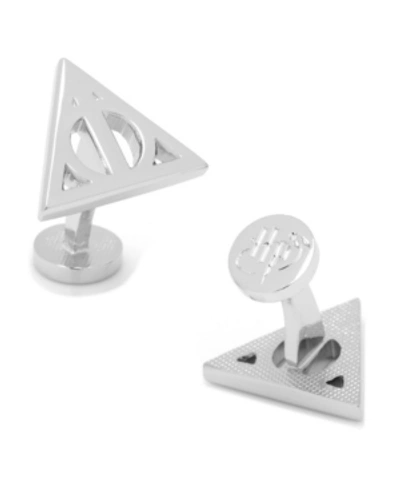 Shop Cufflinks, Inc Deathly Hallows Cufflinks In Silver