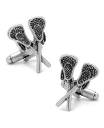 Shop Cufflinks, Inc Lacrosse Sticks Cufflinks In Silver