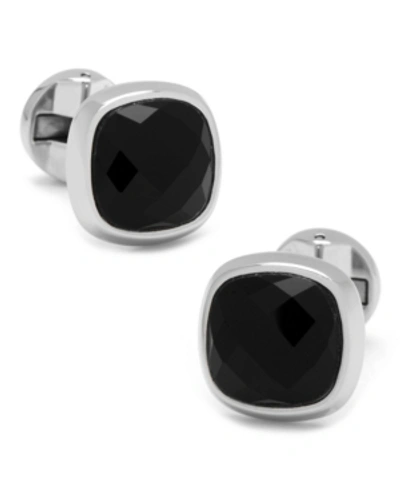 Shop Cufflinks, Inc Faceted Onyx Cushion Cufflinks In Black