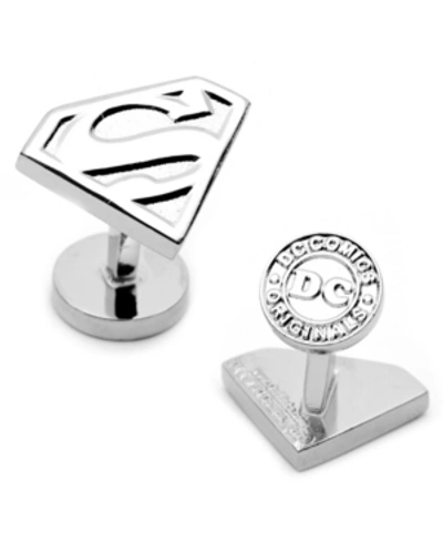 Shop Cufflinks, Inc Superman Shield Cufflinks In Silver