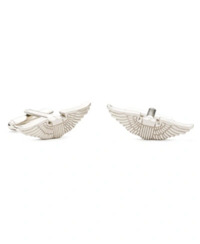Shop Cufflinks, Inc Aviator's Wings Cufflinks In Silver