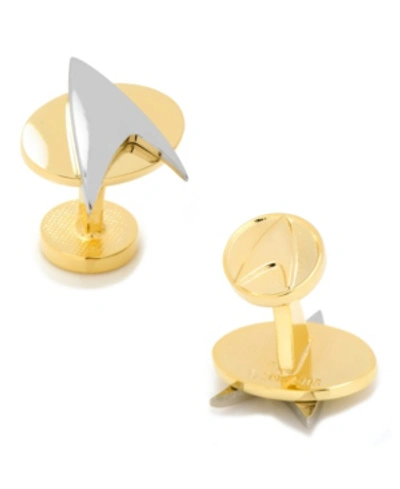 Shop Cufflinks, Inc Two Tone Star Trek Delta Shield Cufflinks In Gold