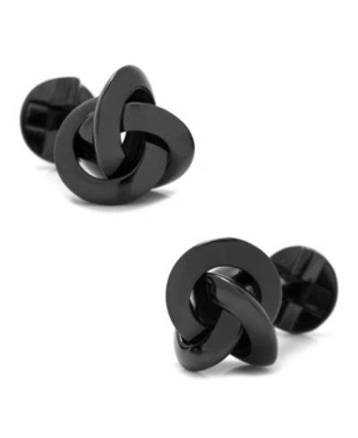 Shop Cufflinks, Inc Sterling Knot Cufflinks In Black