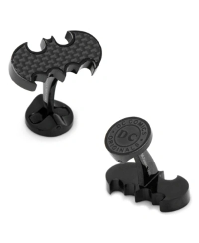 Shop Cufflinks, Inc Stainless Steel Carbon Fiber Batman Cufflinks In Black