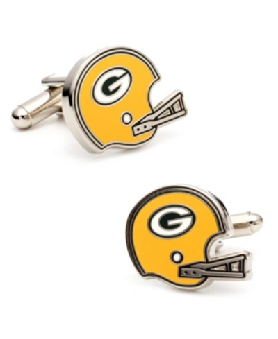 Shop Cufflinks, Inc Retro Bay Packers Helmet Cufflinks In Yellow