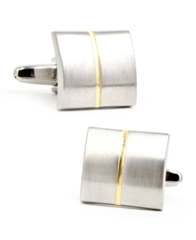 Shop Cufflinks, Inc Divided Two Tone Square Cufflinks In Silver