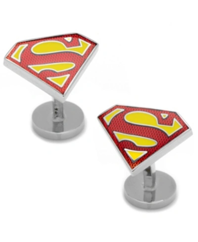 Shop Cufflinks, Inc Textured Superman Shield Cufflinks In Red