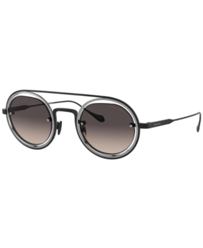 Shop Giorgio Armani Sunglasses, Ar6085 46 In Matte Black/gunmetal/grey Gradient