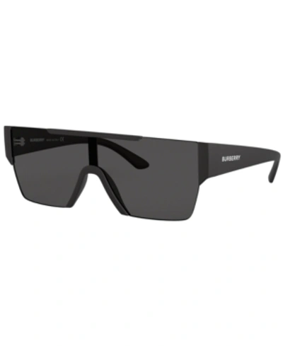 Shop Burberry Sunglasses, Be4291 38 In Matte Black/grey
