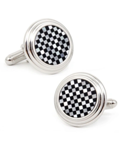 Shop Cufflinks, Inc Onyx And Mother Of Pearl Checker Step Cufflinks In Black