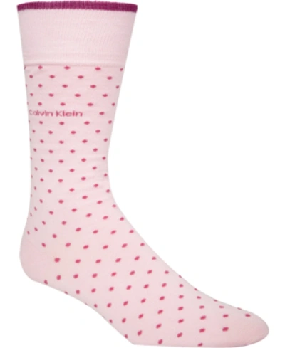 Shop Calvin Klein Men's Giza Pindot Crew Socks In Rosa Pink