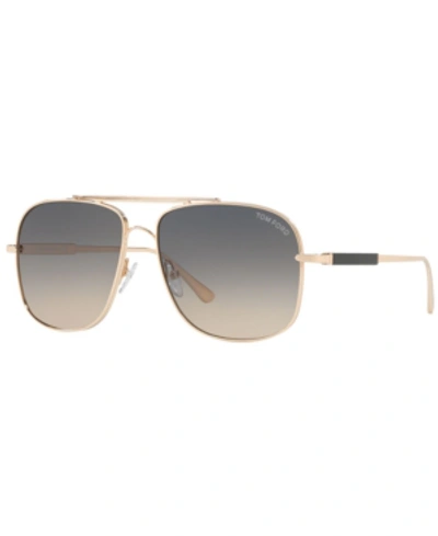 Shop Tom Ford Sunglasses, Ft0669 60 In Gold Pink/grey Grad