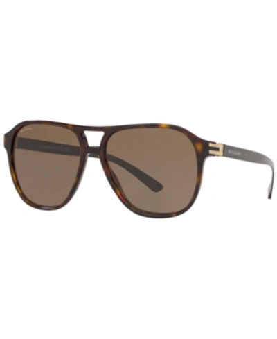 Shop Bvlgari Sunglasses, Bv7034 57 In Dark Havana/brown