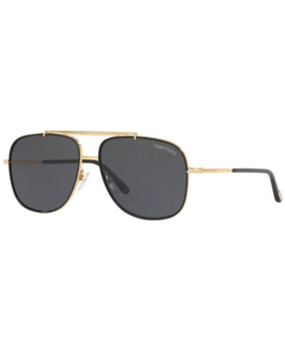 Shop Tom Ford Sunglasses, Ft0693 58 In Gold Shiny/grey