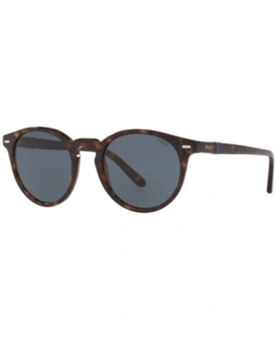 Shop Polo Ralph Lauren Sunglasses, Ph4151 50 In Dark Havana/grey/blue