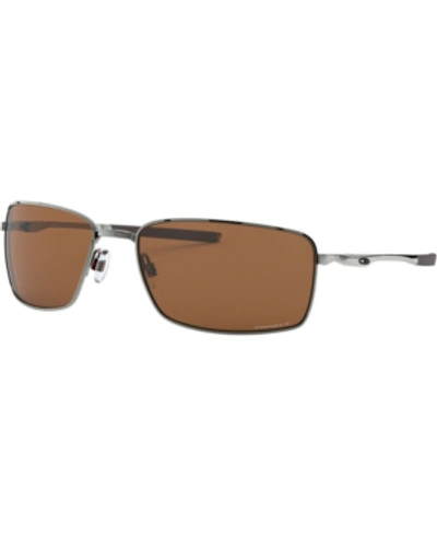 Shop Oakley Square Wire Polarized Sunglasses, Oo4075 In Tungsten/prizm Tungsten Polarized